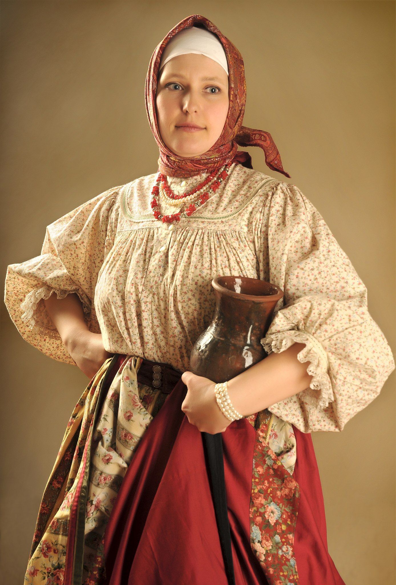 Girls in Slavic costumes in Xining